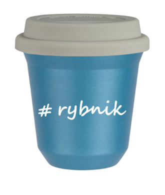 Tasse 80 ml BLEU CLAIR MÉTALLIQUE "Rybnik", avec couvercle blanc Tasse 80 ml BLEU CLAIR MÉTALLIQUE "Rybnik", avec couvercle blanc