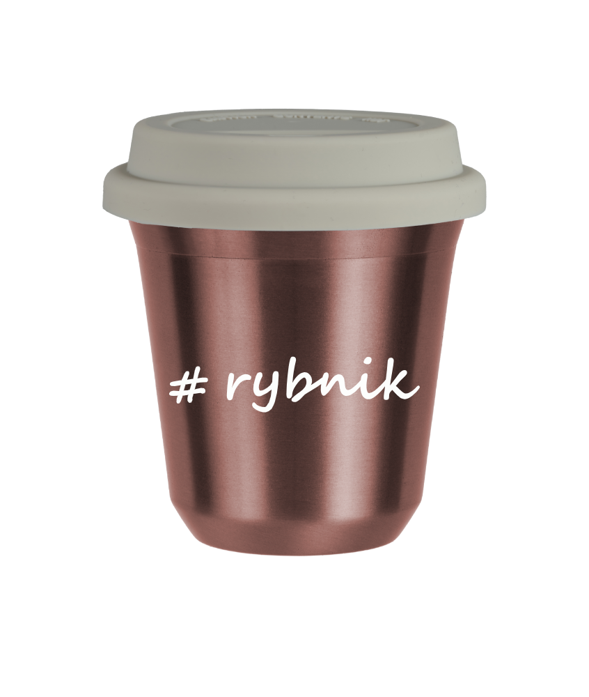 Tasse 80 ml OR ROSE "Rybnik", avec couvercle blanc