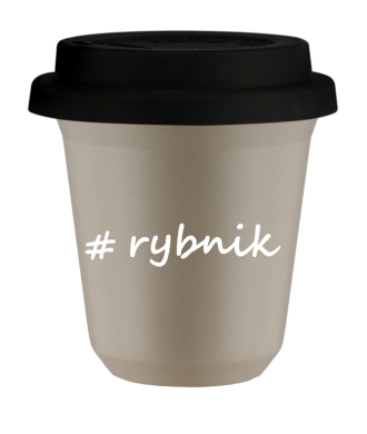 Tasse 150 ml BEIGE "Rybnik", avec couvercle noir Tasse 150 ml BEIGE "Rybnik", avec couvercle noir