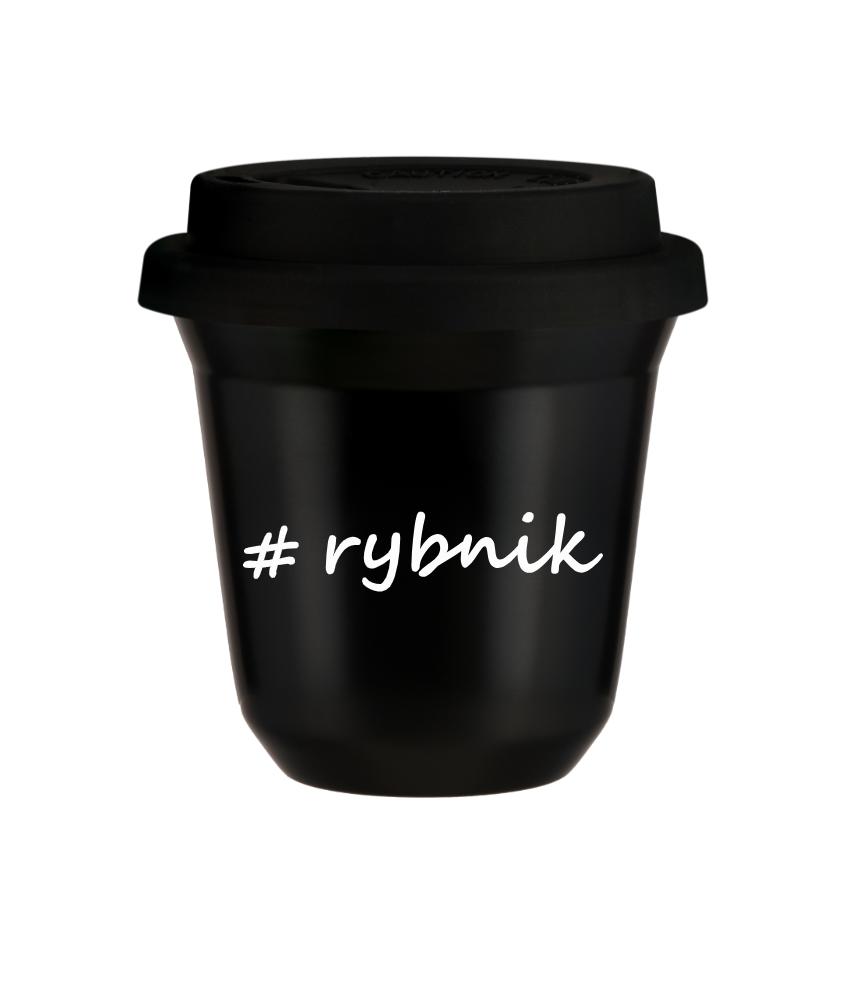 Tasse 240 ml NOIR "Rybnik", avec couvercle noir Tasse 240 ml NOIR "Rybnik", avec couvercle noir