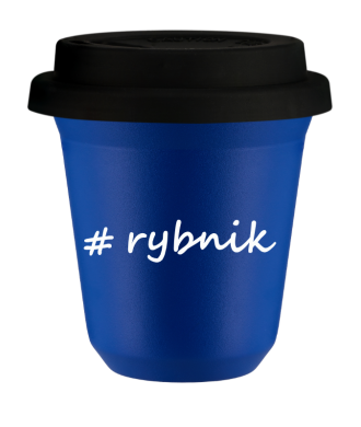 Tasse 240 ml BLEU "Rybnik", avec couvercle noir Tasse 240 ml BLEU "Rybnik", avec couvercle noir