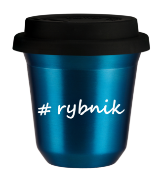 Tasse 150 ml BLEU MÉTALLIQUE "Rybnik", avec couvercle noir Tasse 150 ml BLEU MÉTALLIQUE "Rybnik", avec couvercle noir