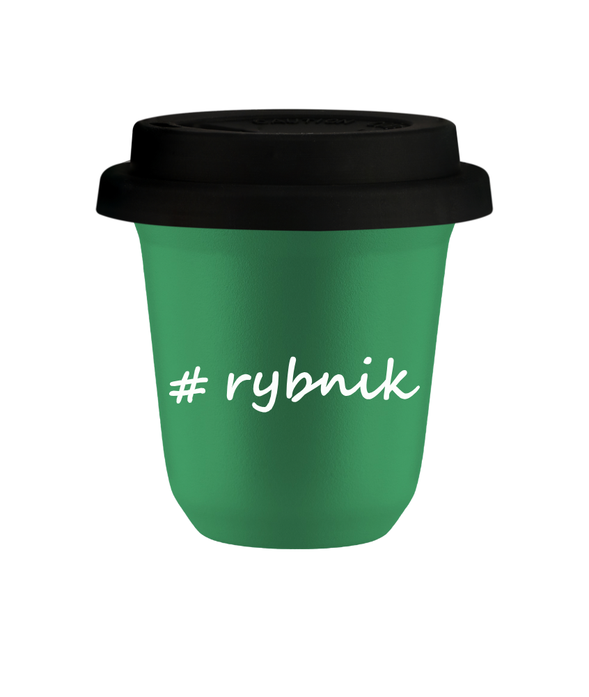 Tasse 80 ml VERT "Rybnik", avec couvercle noir Tasse 80 ml VERT "Rybnik", avec couvercle noir