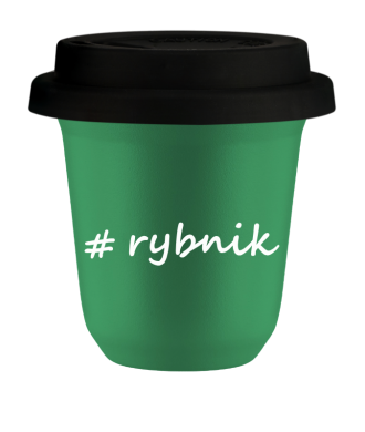 Tasse 150 ml VERT "Rybnik", avec couvercle noir Tasse 150 ml VERT "Rybnik", avec couvercle noir