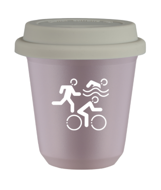 Tasse 80 ml LAVANDE "Sports (blanc)", avec couvercle blanc Tasse 80 ml LAVANDE "Sports (blanc)", avec couvercle blanc