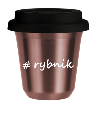 Tasse 240 ml OR ROSE "Rybnik", avec couvercle noir Tasse 240 ml OR ROSE "Rybnik", avec couvercle noir