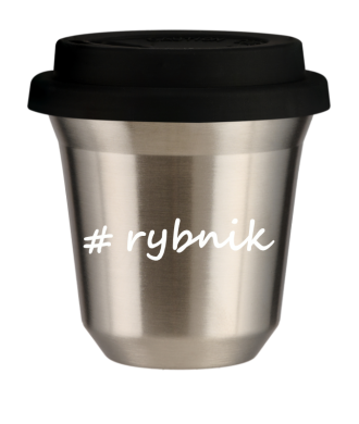 Tasse 150 ml ARGENT "Rybnik", avec couvercle noir Tasse 150 ml ARGENT "Rybnik", avec couvercle noir