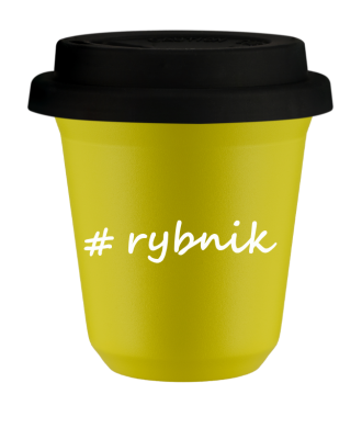 Tasse 240 ml JAUNE "Rybnik", avec couvercle noir Tasse 240 ml JAUNE "Rybnik", avec couvercle noir