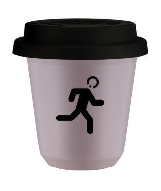Tasse 80 ml LAVANDE "Coureur (noir)", avec couvercle noir Tasse 80 ml LAVANDE "Coureur (noir)", avec couvercle noir