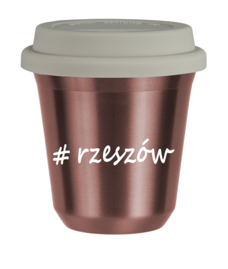 Tasse 240 ml OR ROSE "Rzeszów", avec couvercle blanc Tasse 240 ml OR ROSE "Rzeszów", avec couvercle blanc