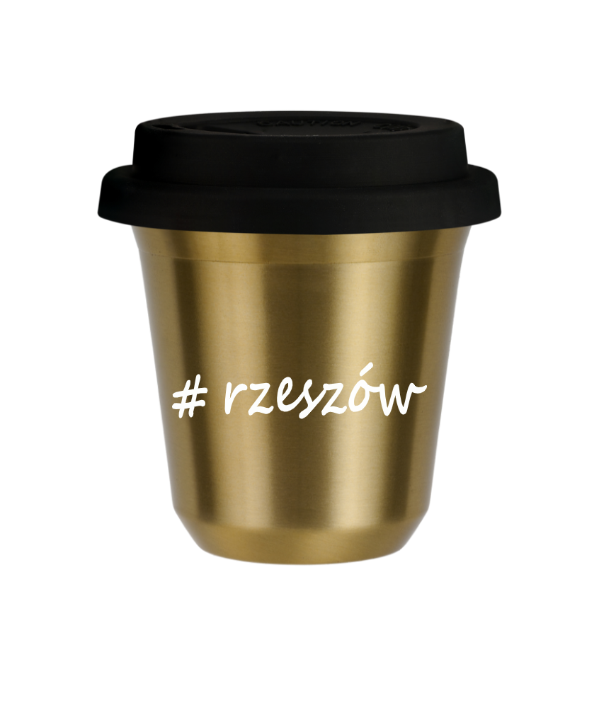 Tasse 240 ml OR "Rzeszów", avec couvercle noir