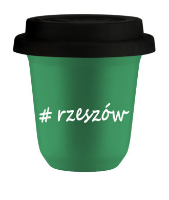 Tasse 150 ml VERT "Rzeszów", avec couvercle noir Tasse 150 ml VERT "Rzeszów", avec couvercle noir