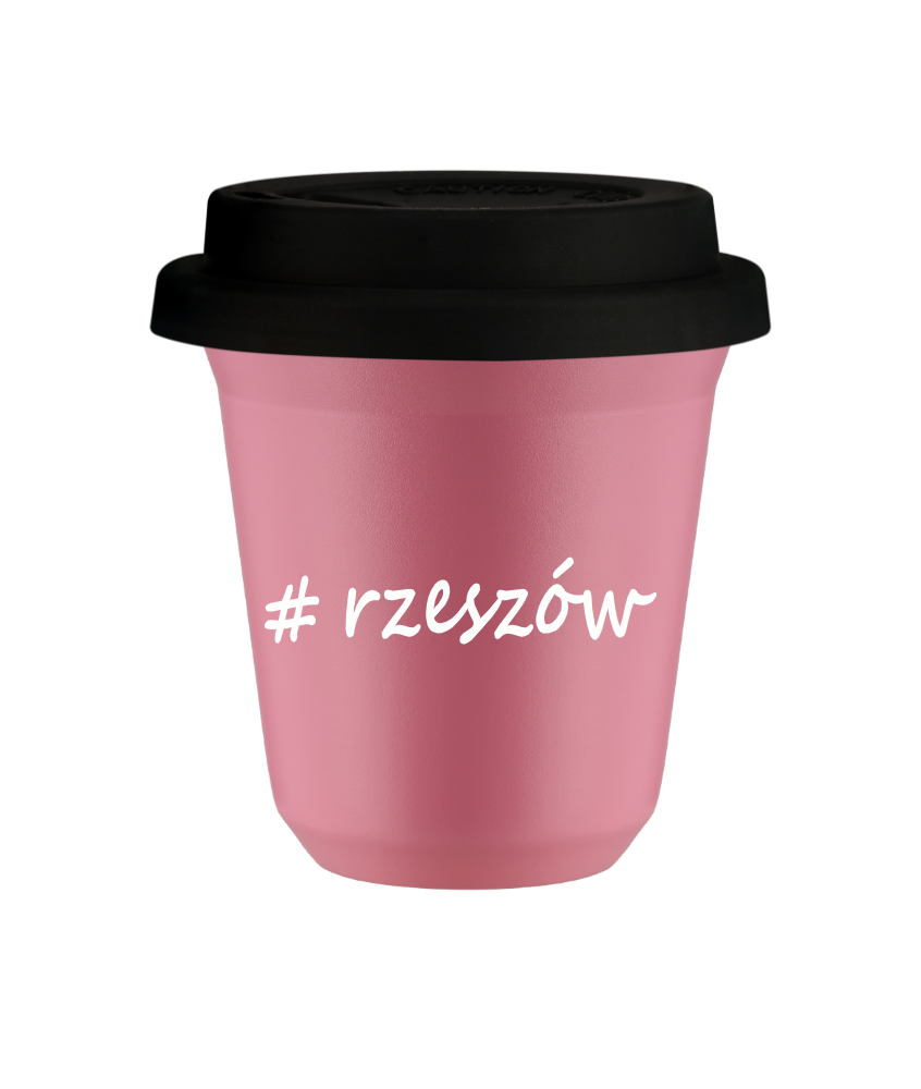 Tasse 150 ml ROSE "Rzeszów", avec couvercle noir