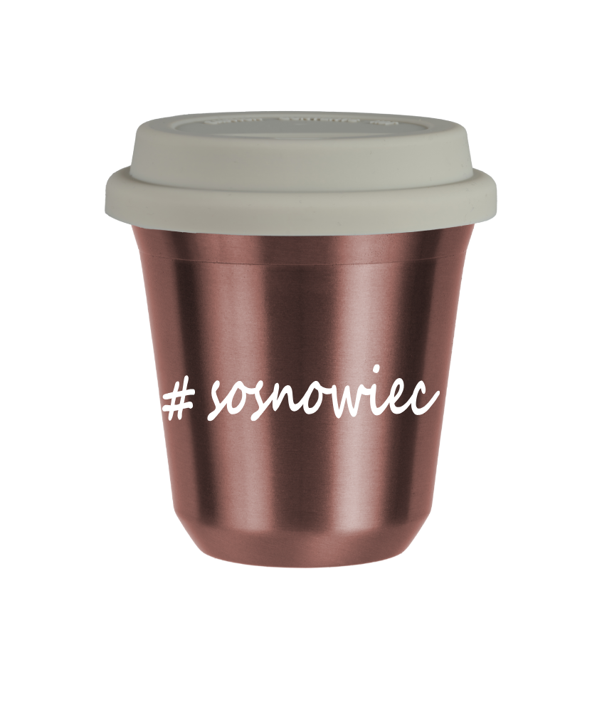Tasse 240 ml OR ROSE "Sosnowiec", avec couvercle blanc Tasse 240 ml OR ROSE "Sosnowiec", avec couvercle blanc