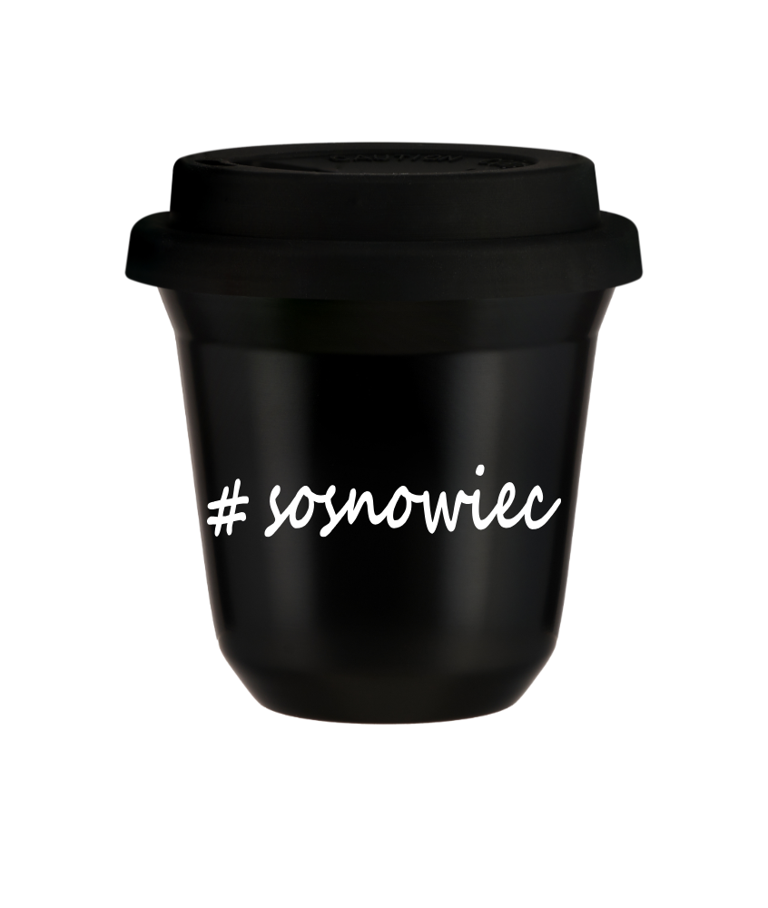 Tasse 80 ml NOIR "Sosnowiec", avec couvercle noir Tasse 80 ml NOIR "Sosnowiec", avec couvercle noir