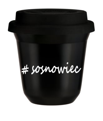 Tasse 150 ml NOIR "Sosnowiec", avec couvercle noir Tasse 150 ml NOIR "Sosnowiec", avec couvercle noir