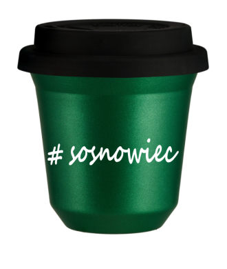 Tasse 150 ml VERT MÉTALLIQUE "Sosnowiec", avec couvercle noir Tasse 150 ml VERT MÉTALLIQUE "Sosnowiec", avec couvercle noir