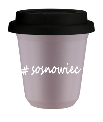Tasse 150 ml LAVANDE "Sosnowiec", avec couvercle noir Tasse 150 ml LAVANDE "Sosnowiec", avec couvercle noir