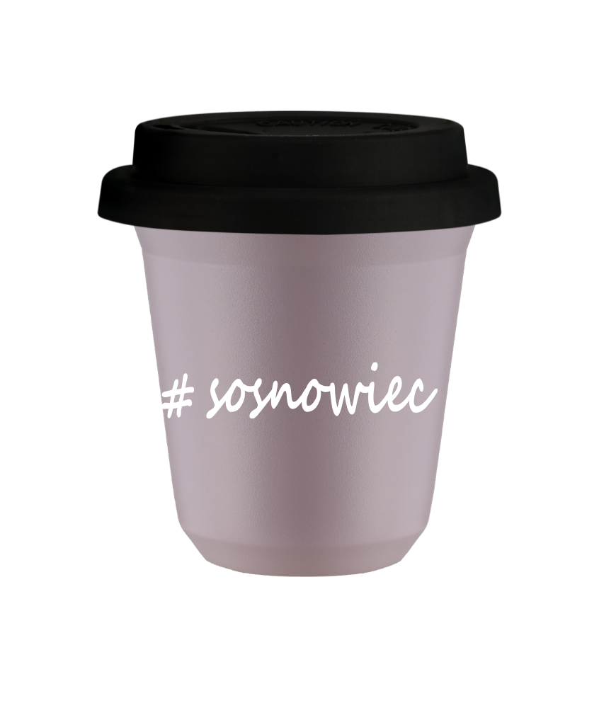 Tasse 150 ml LAVANDE "Sosnowiec", avec couvercle noir Tasse 150 ml LAVANDE "Sosnowiec", avec couvercle noir