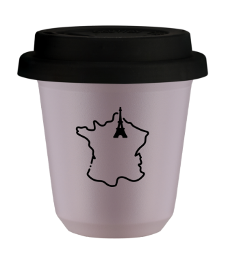 Tasse 80 ml LAVANDE "France", avec couvercle noir Tasse 80 ml LAVANDE "France", avec couvercle noir