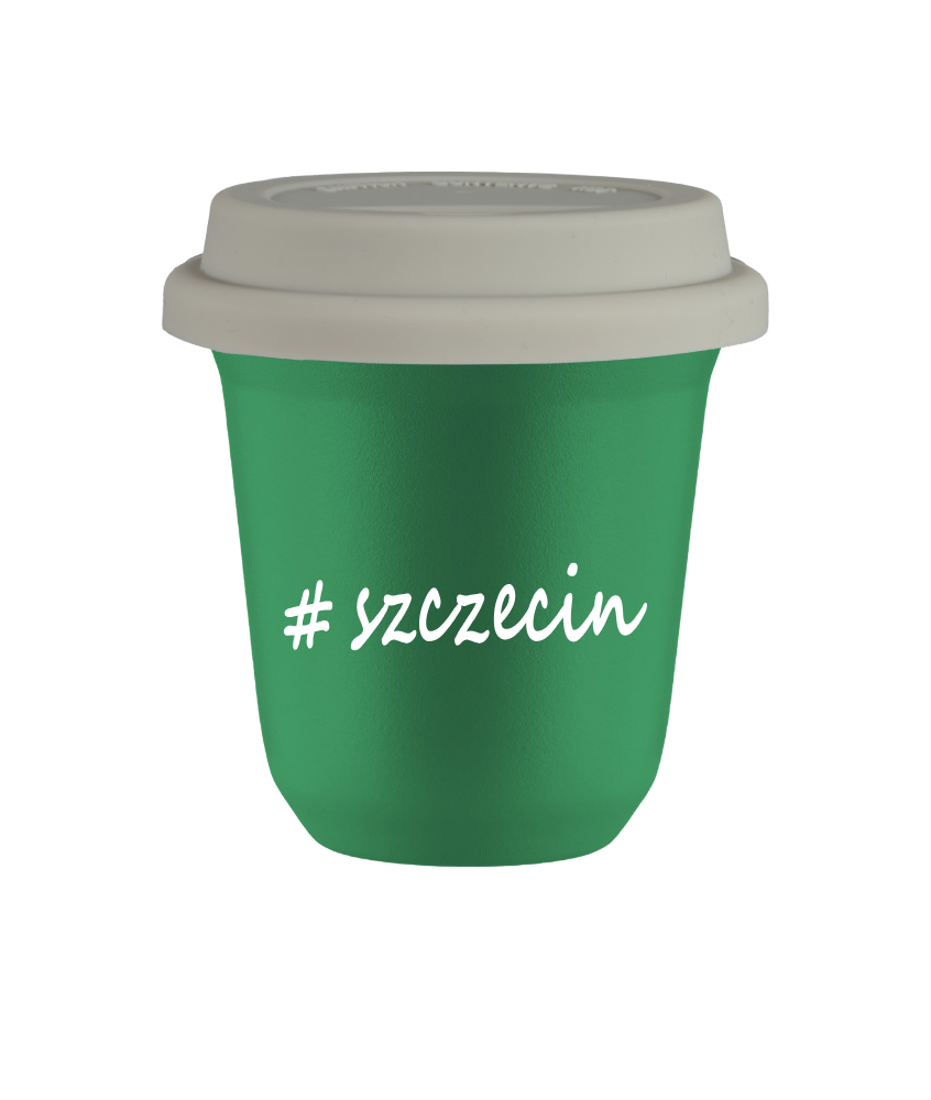 Tasse 80 ml VERT "Szczecin", avec couvercle blanc Tasse 80 ml VERT "Szczecin", avec couvercle blanc