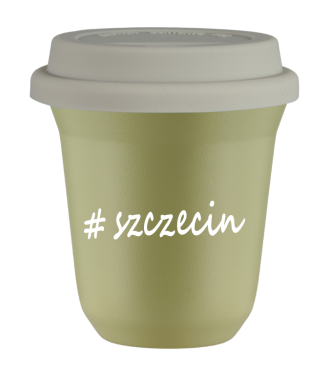 Tasse 150 ml PISTACHE "Szczecin", avec couvercle blanc Tasse 150 ml PISTACHE "Szczecin", avec couvercle blanc