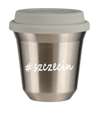 Tasse 150 ml ARGENT "Szczecin", avec couvercle blanc Tasse 150 ml ARGENT "Szczecin", avec couvercle blanc