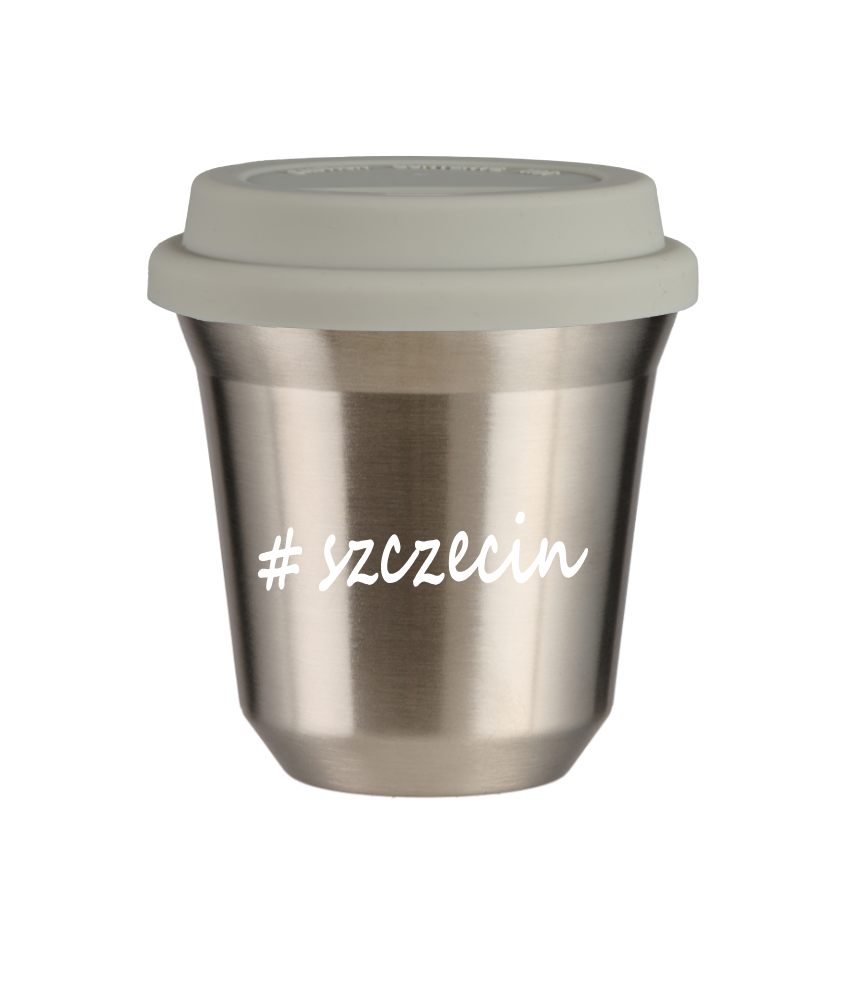 Tasse 240 ml ARGENT "Szczecin", avec couvercle blanc Tasse 240 ml ARGENT "Szczecin", avec couvercle blanc