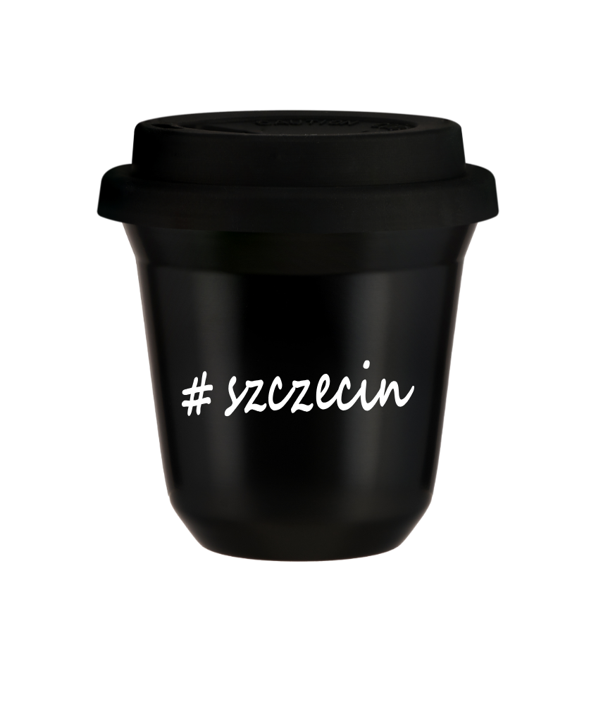 Tasse 80 ml NOIR "Szczecin", avec couvercle noir Tasse 80 ml NOIR "Szczecin", avec couvercle noir
