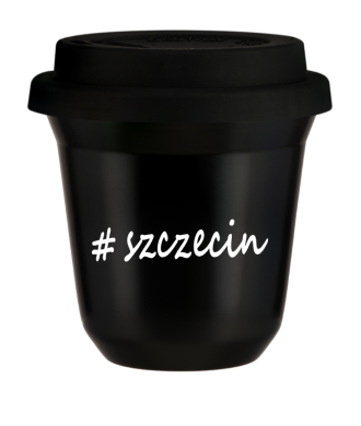 Tasse 150 ml NOIR "Szczecin", avec couvercle noir Tasse 150 ml NOIR "Szczecin", avec couvercle noir