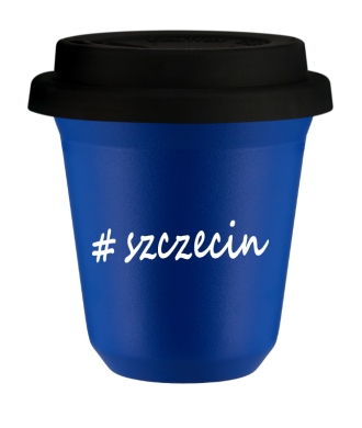 Tasse 150 ml BLEU "Szczecin", avec couvercle noir Tasse 150 ml BLEU "Szczecin", avec couvercle noir