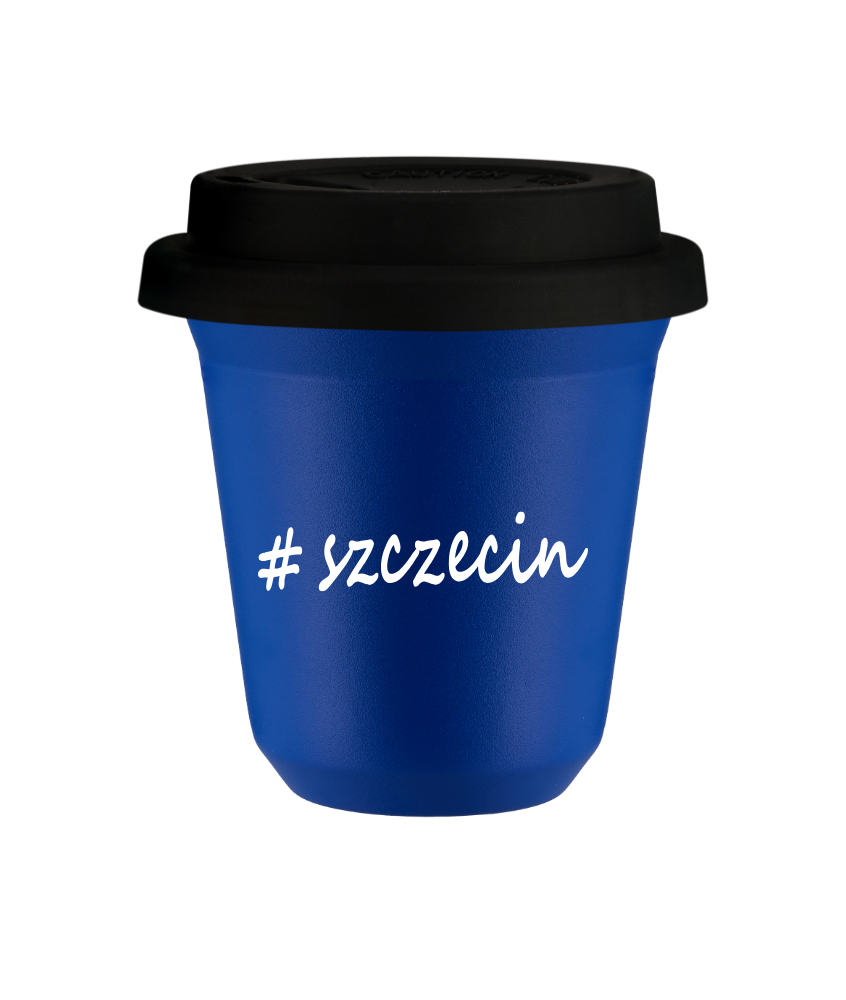 Tasse 150 ml BLEU "Szczecin", avec couvercle noir Tasse 150 ml BLEU "Szczecin", avec couvercle noir