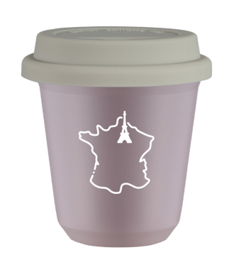 Tasse 80 ml LAVANDE "France (blanc)", avec couvercle blanc Tasse 80 ml LAVANDE "France (blanc)", avec couvercle blanc