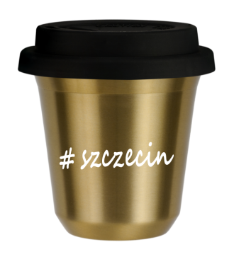 Tasse 150 ml OR "Szczecin", avec couvercle noir Tasse 150 ml OR "Szczecin", avec couvercle noir