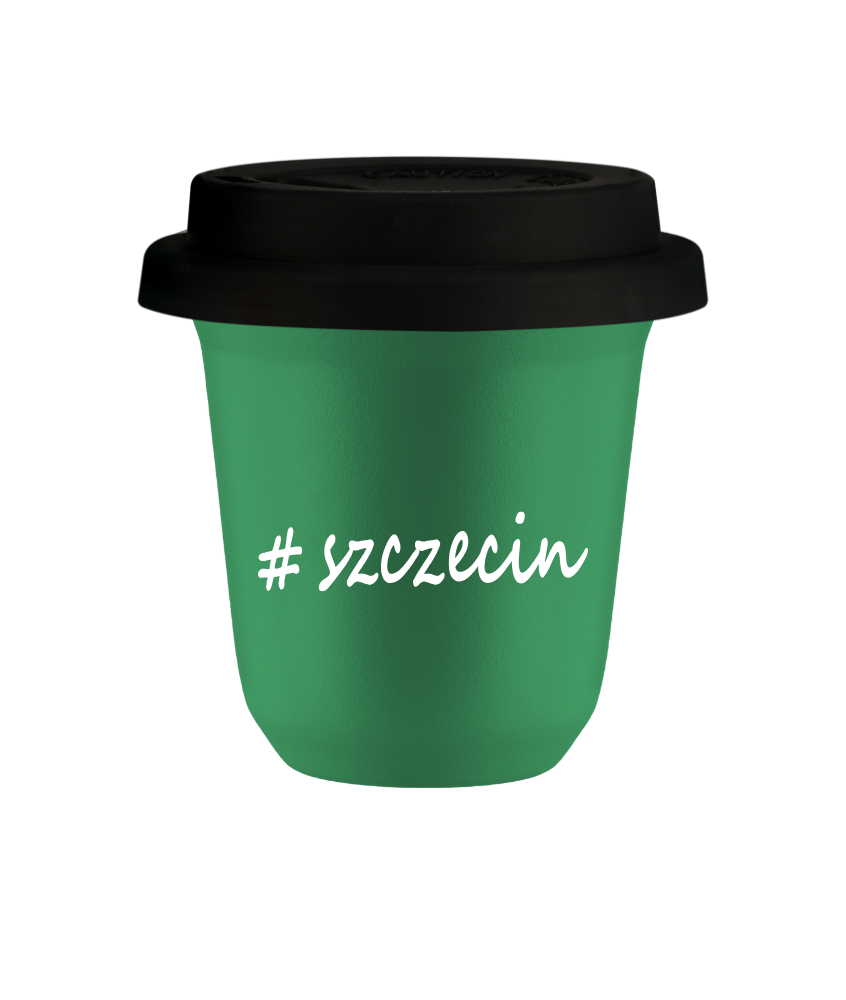 Tasse 80 ml VERT "Szczecin", avec couvercle noir Tasse 80 ml VERT "Szczecin", avec couvercle noir