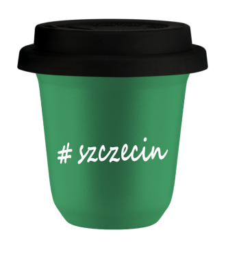 Tasse 240 ml VERT "Szczecin", avec couvercle noir Tasse 240 ml VERT "Szczecin", avec couvercle noir