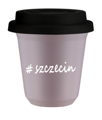Tasse 240 ml LAVANDE "Szczecin", avec couvercle noir Tasse 240 ml LAVANDE "Szczecin", avec couvercle noir