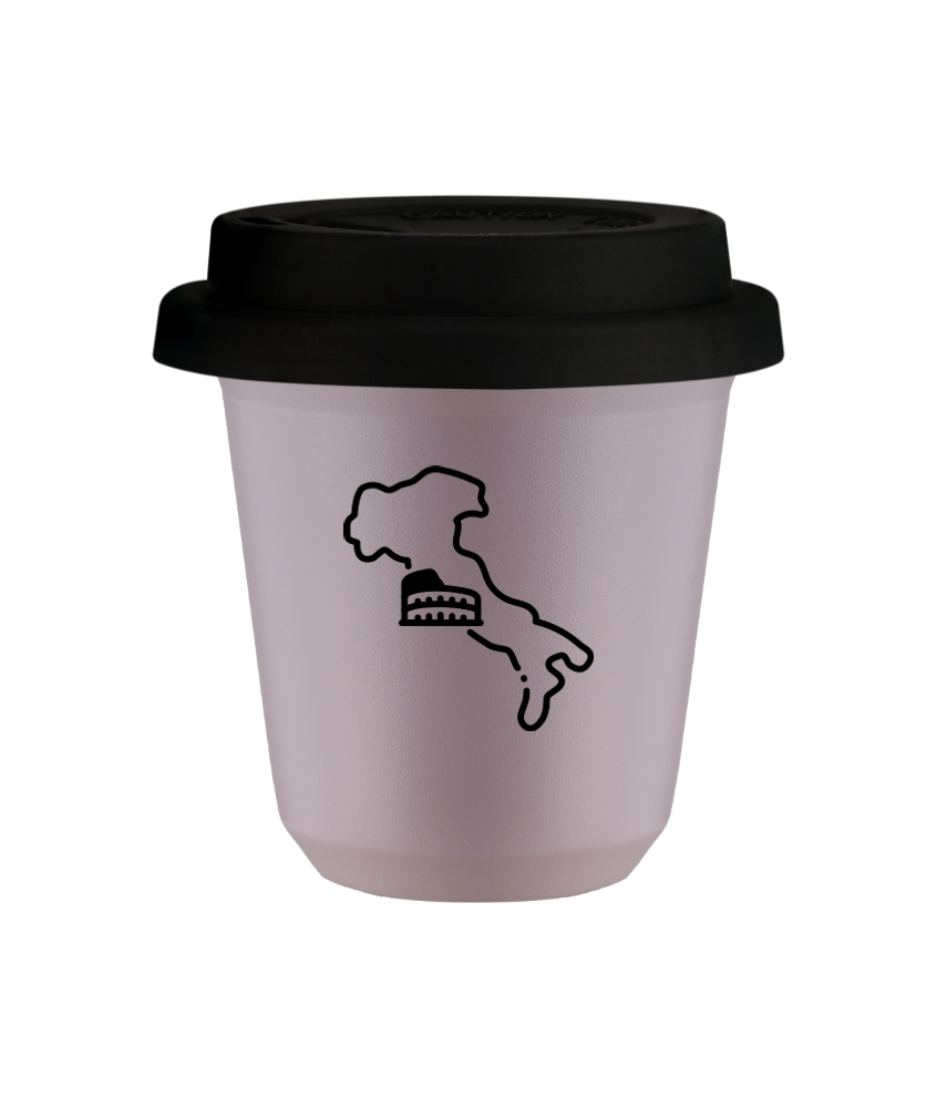 Tasse 80 ml LAVANDE "Italie", avec couvercle noir