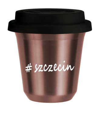 Tasse 240 ml OR ROSE "Szczecin", avec couvercle noir Tasse 240 ml OR ROSE "Szczecin", avec couvercle noir