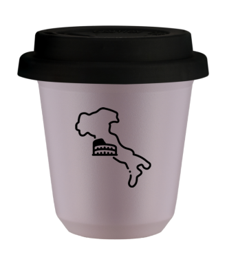 Tasse 80 ml LAVANDE "Italie (noir)", avec couvercle noir Tasse 80 ml LAVANDE "Italie (noir)", avec couvercle noir