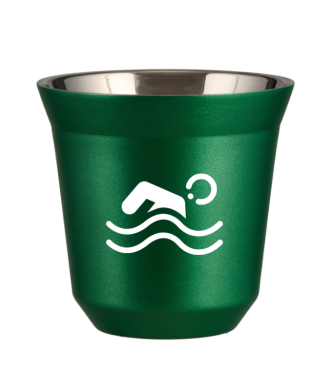 Tasse 80 ml VERT MÉTALLIQUE "Natation (blanc)" Tasse 80 ml VERT MÉTALLIQUE "Natation (blanc)"