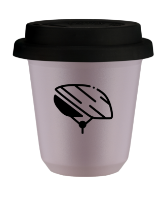Tasse 80 ml LAVANDE "Casque", avec couvercle noir Tasse 80 ml LAVANDE "Casque", avec couvercle noir