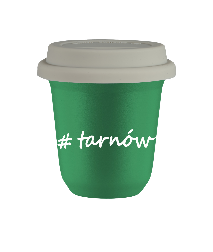 Tasse 240 ml VERT "Tarnów", avec couvercle blanc Tasse 240 ml VERT "Tarnów", avec couvercle blanc