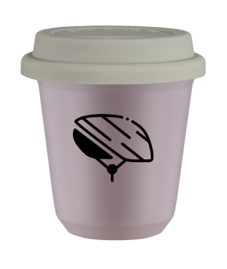 Tasse 80 ml LAVANDE "Casque", avec couvercle blanc Tasse 80 ml LAVANDE "Casque", avec couvercle blanc