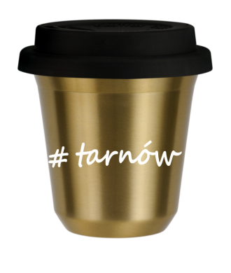 Tasse 150 ml OR "Tarnów", avec couvercle noir Tasse 150 ml OR "Tarnów", avec couvercle noir