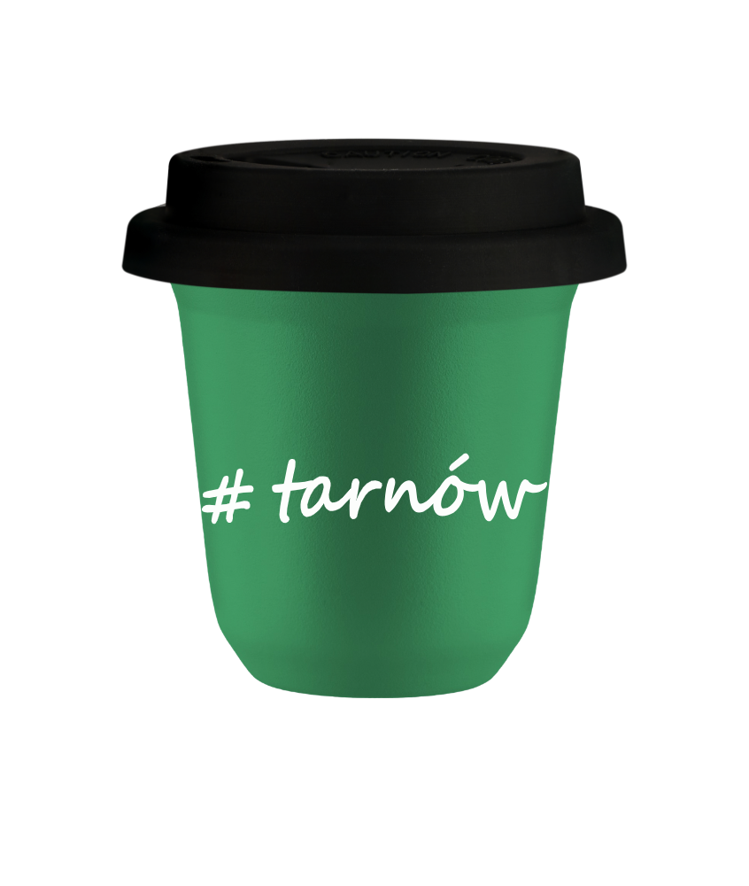Tasse 240 ml VERT "Tarnów", avec couvercle noir Tasse 240 ml VERT "Tarnów", avec couvercle noir