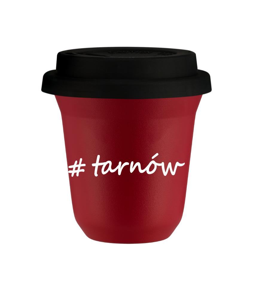 Tasse 80 ml ROUGE "Tarnów", avec couvercle noir Tasse 80 ml ROUGE "Tarnów", avec couvercle noir
