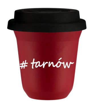 Tasse 150 ml ROUGE "Tarnów", avec couvercle noir Tasse 150 ml ROUGE "Tarnów", avec couvercle noir