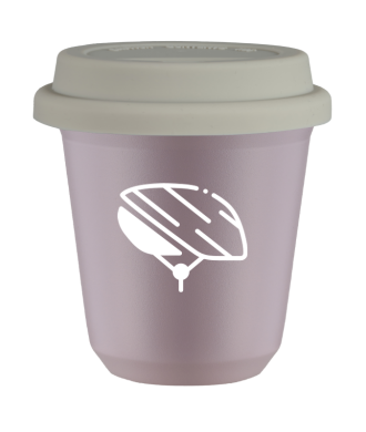 Tasse 80 ml LAVANDE "Casque (blanc)", avec couvercle blanc Tasse 80 ml LAVANDE "Casque (blanc)", avec couvercle blanc