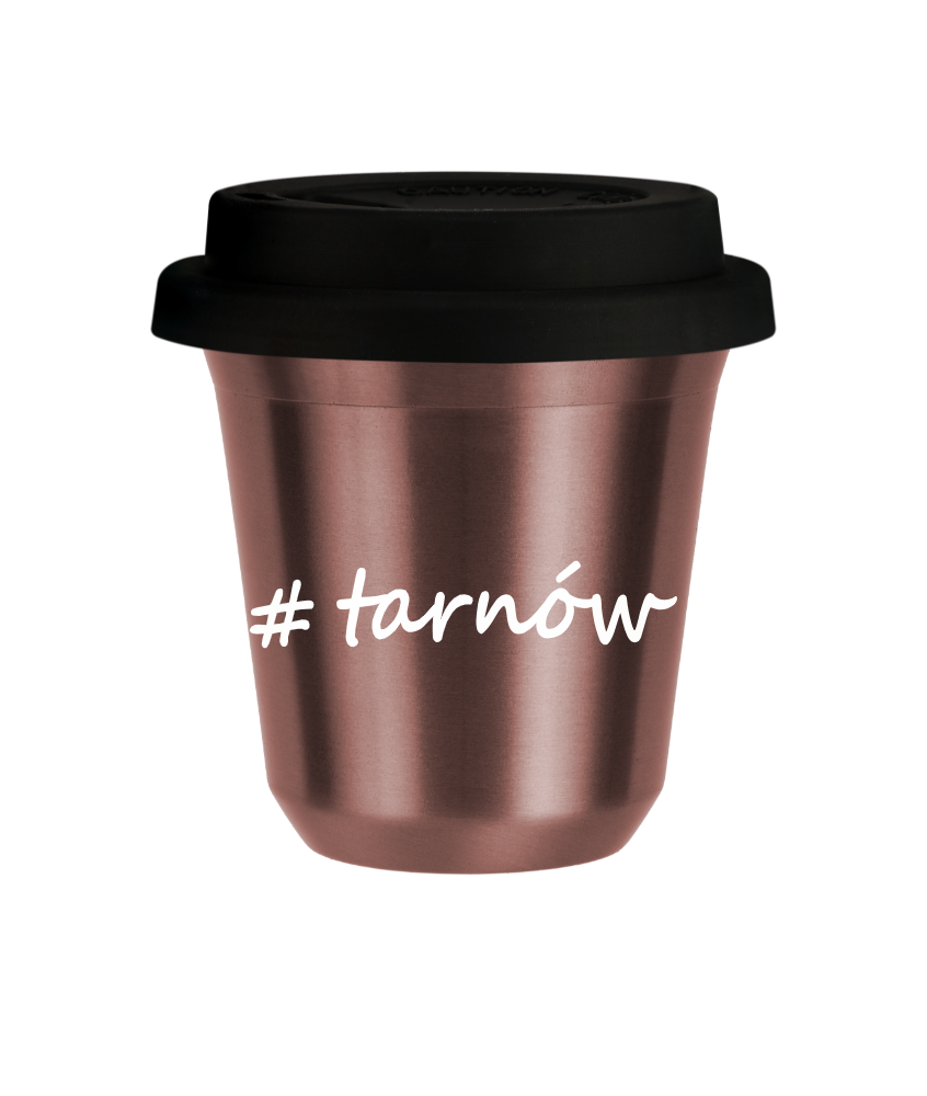 Tasse 80 ml OR ROSE "Tarnów", avec couvercle noir